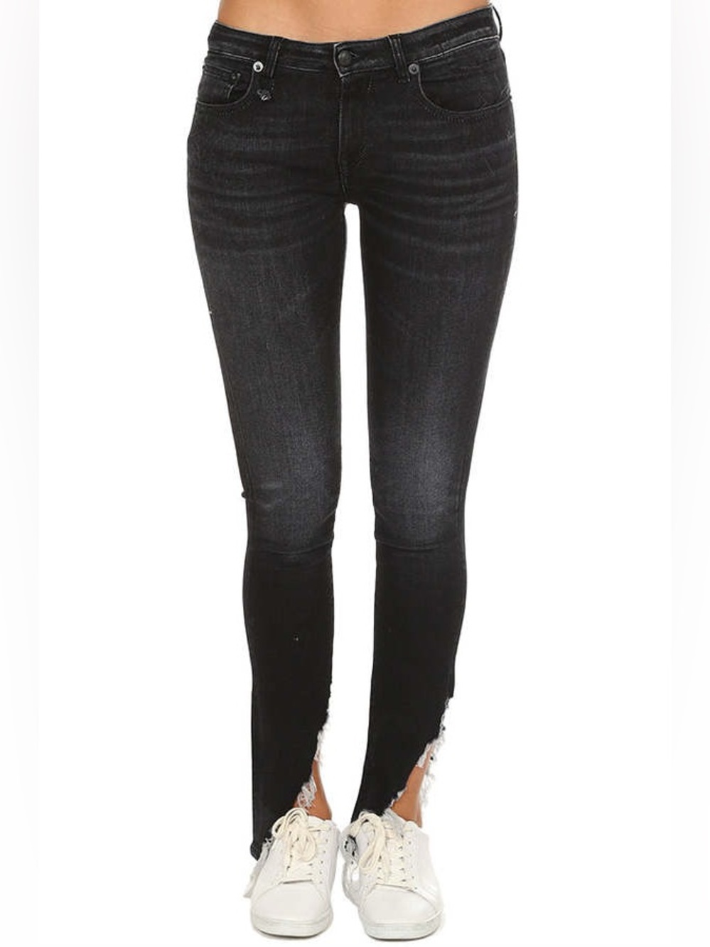 R13 Kate Skinny Angled Hem jeans in Dark Moon 27